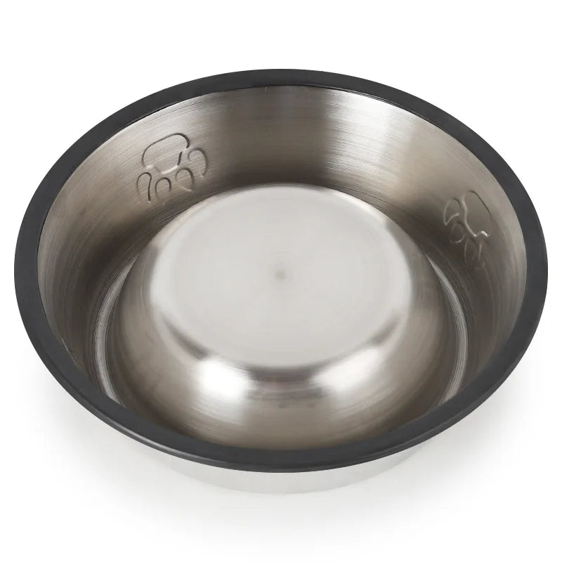 Comedouro de aço inoxidável para cães, antiderrapante, formato anti-formiga.