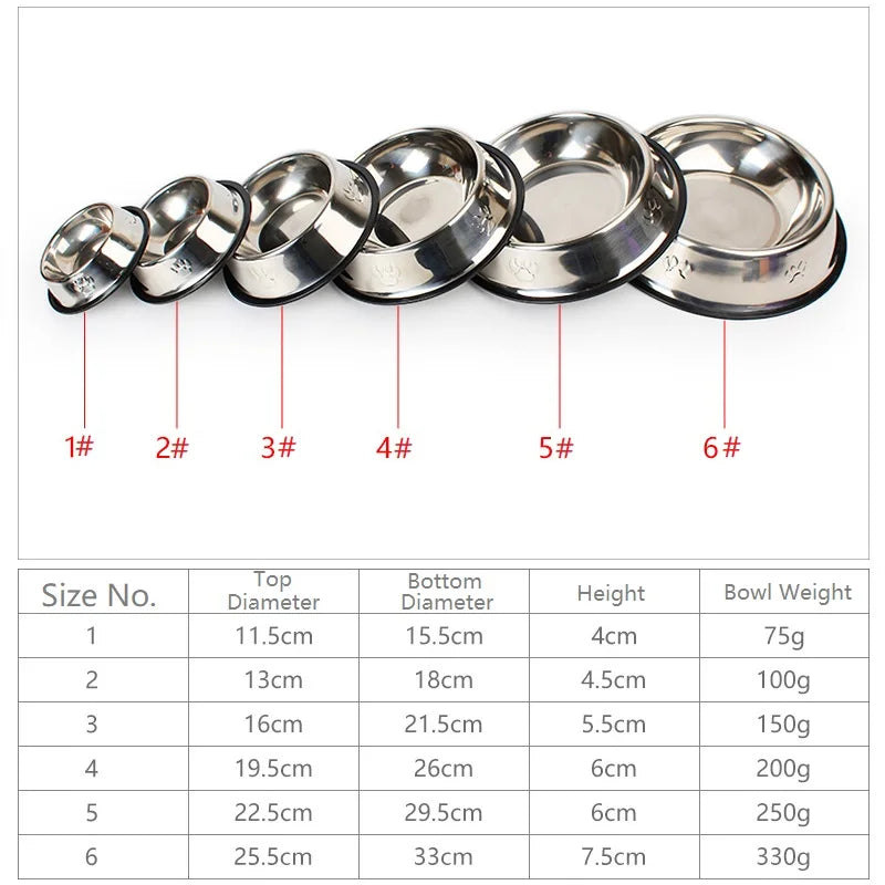Comedouro de aço inoxidável para cães, antiderrapante, formato anti-formiga.
